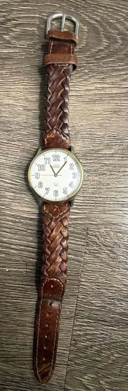 Vintage 90s Timex Indiglo Men’s Watch Large Outlined Numerals Leather Working